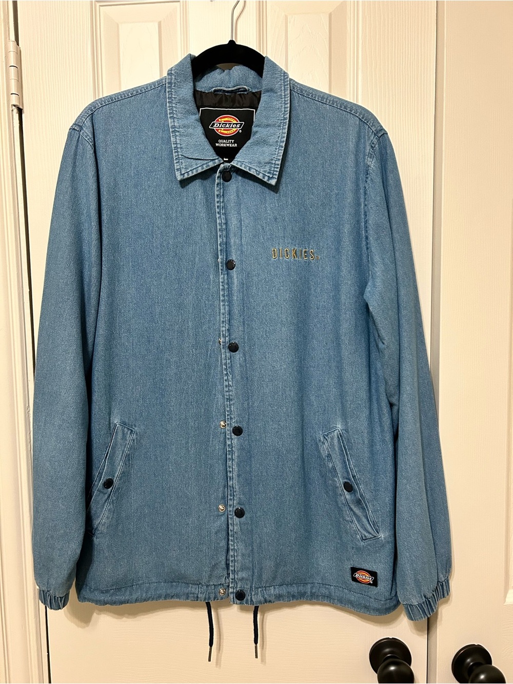 Dickies Light Blue embroidered Men’s Denim Coach Jacket NEW RARE size L